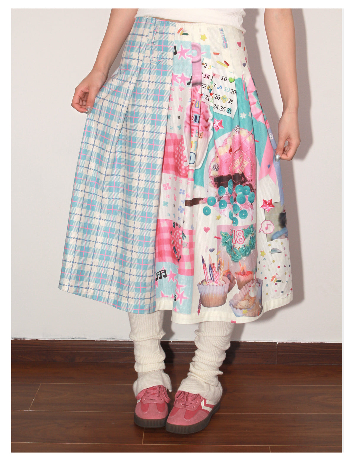 NeogoMade - Kawaii Retro Plaid Reversible Skirt skirt NeogoMade