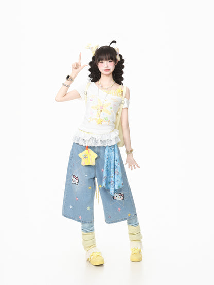 Languid Park - Star Off Shoulder T-Shirt shirt Languid Park