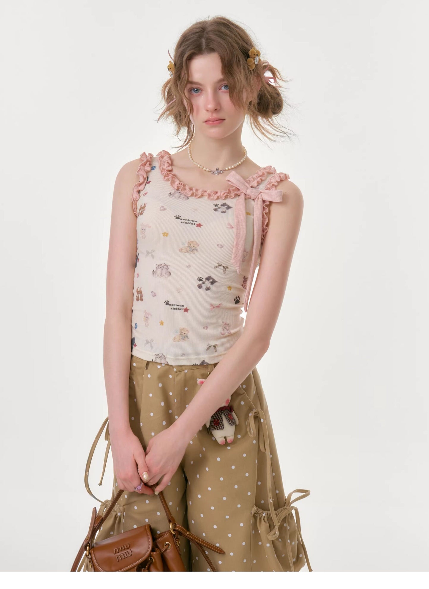 ziziFei - Cat Garden Ruffle Cami Top camisole ziziFei
