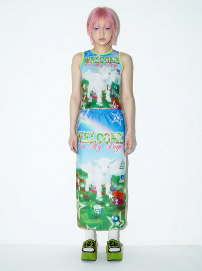 DeadEndKids - Cute Graphic A-Line Skirt skirt DeadEndKids
