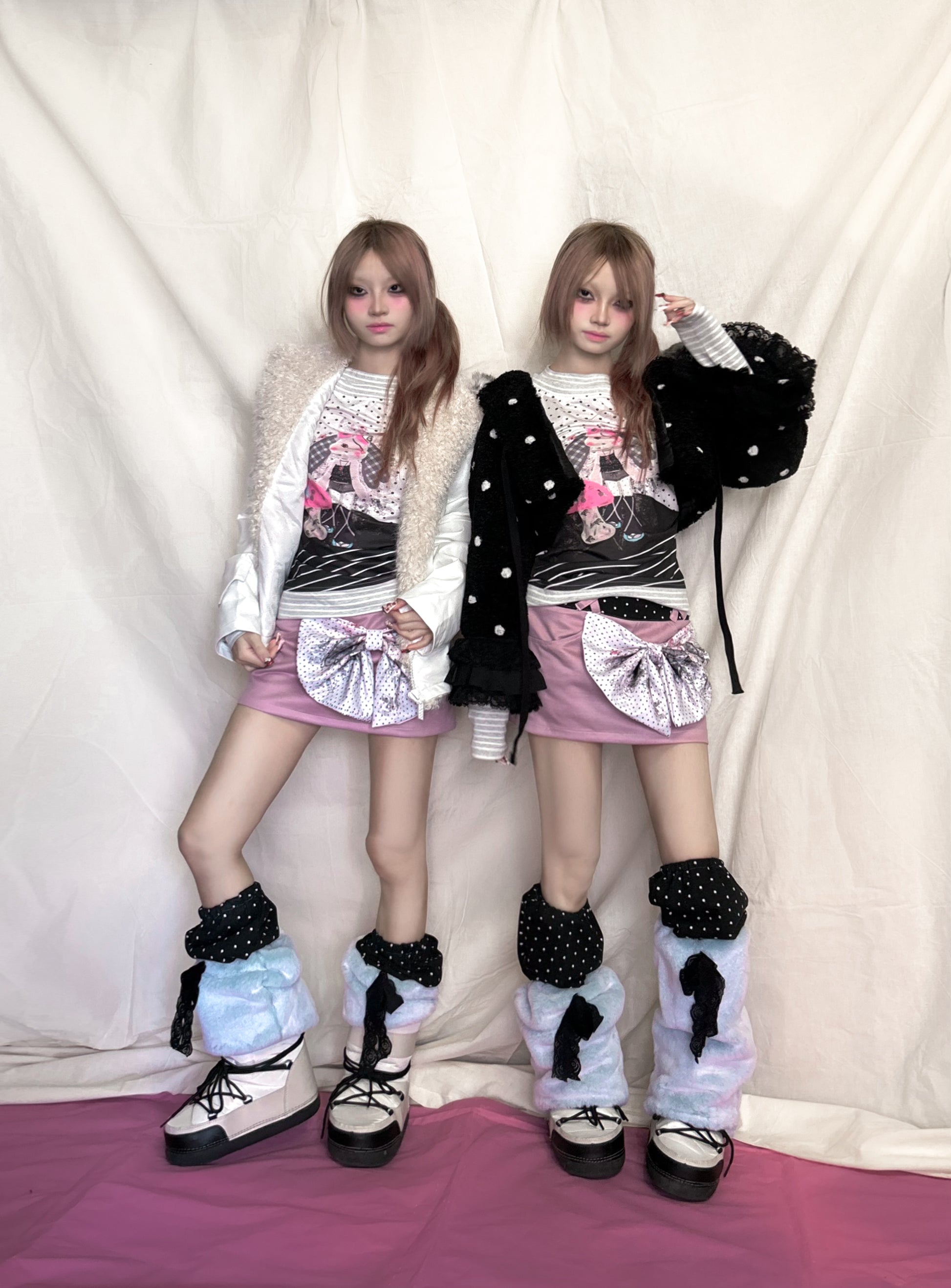 YJM with biubiu Dreamy Butterfly Skirt | Polka Dot Mini Skirt – Harajuku Y2K Bow Accent Skirt skirt YJM with biubiu