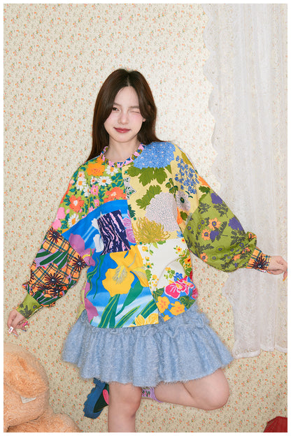 tntntutu - Patchwork Floral Vintage Blouse shirt tntntutu