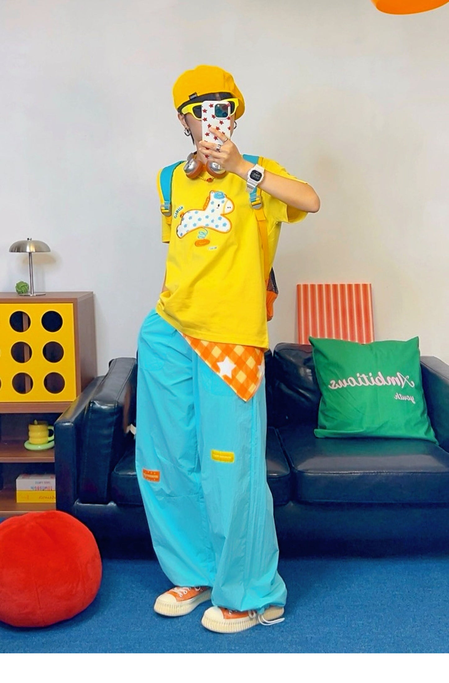 KURIOSITAET - Yellow Embroidered Dopamine Tee tee KURIOSITAET