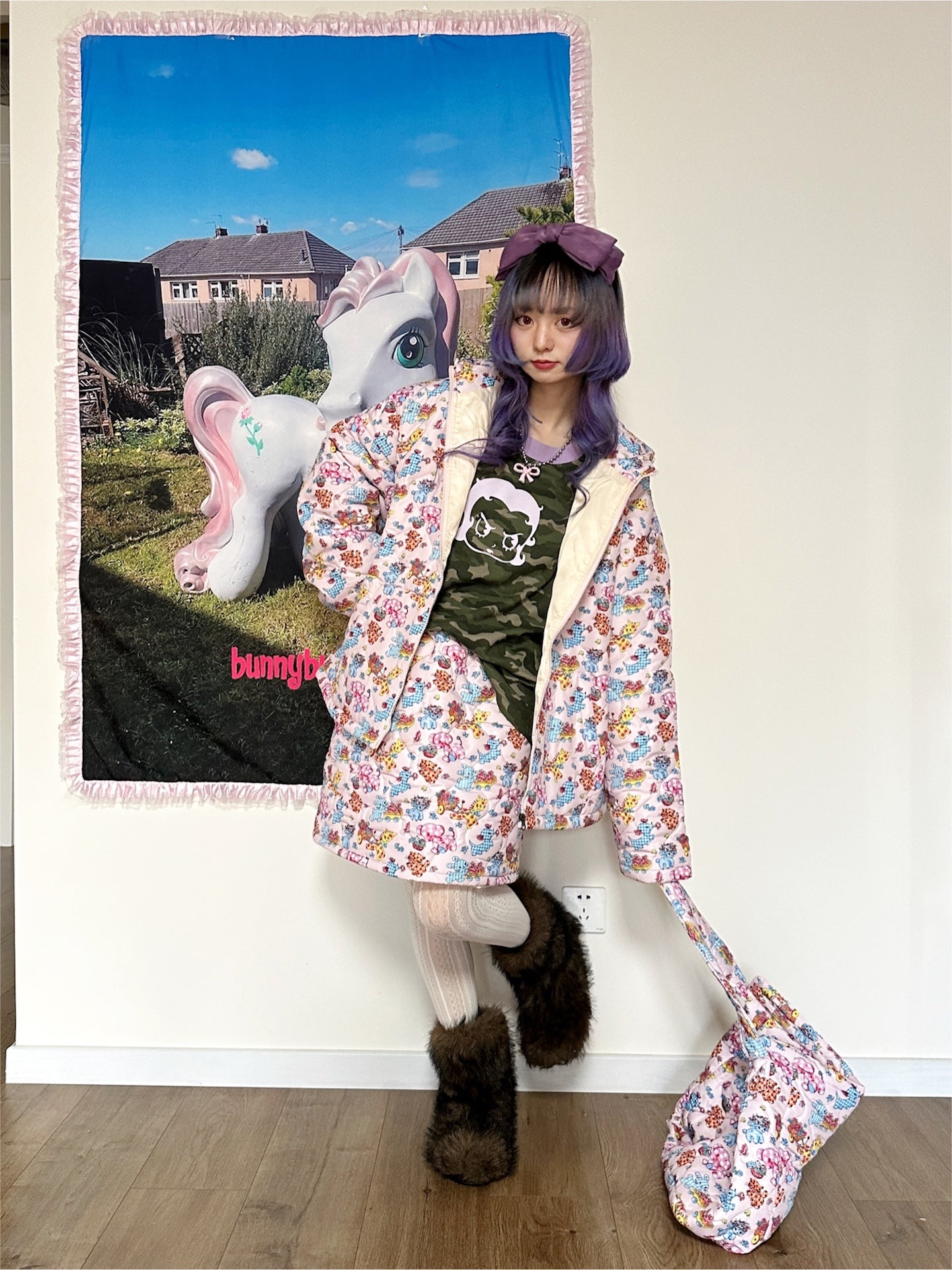 bunnybunnygun - Kawaii Quilted Padded Oversized Jacket coat bunnybunnygun