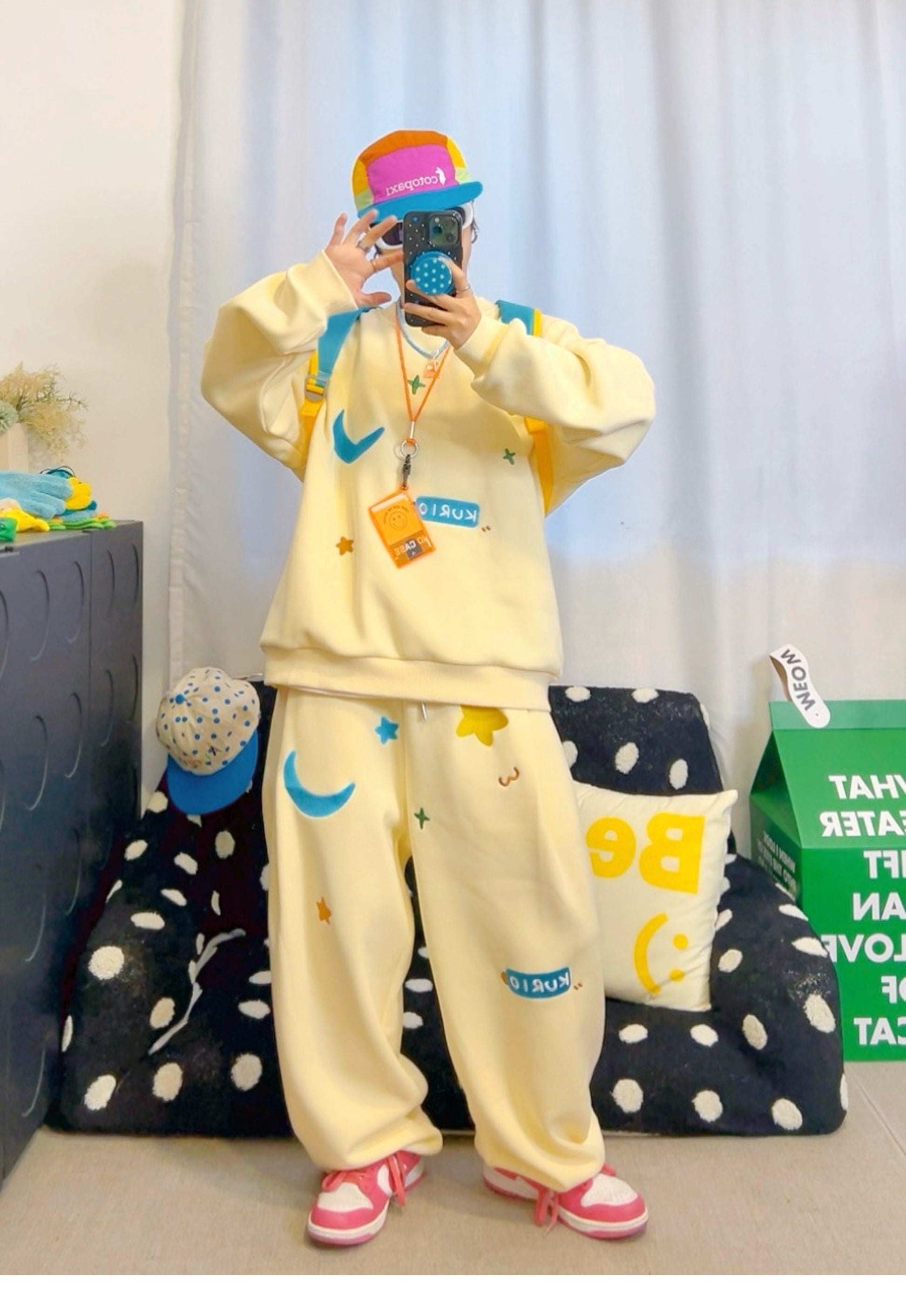 KURIOSITAET 杏色卫裤女冬加绒加厚 pants KURIOSITAET