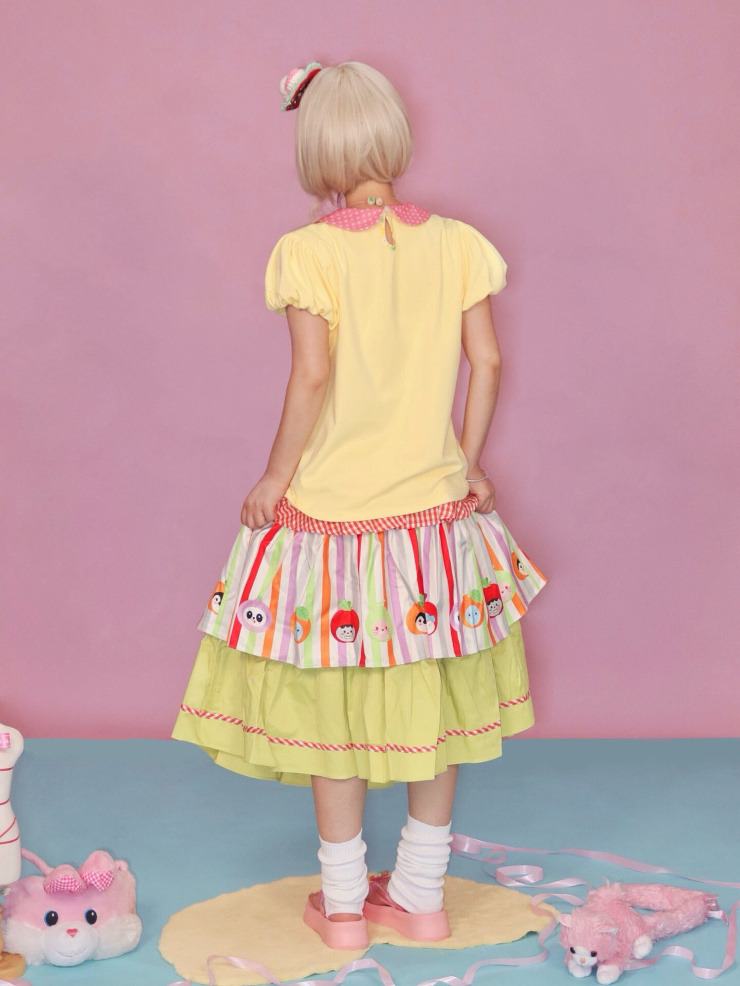 Lulululu - Yellow Polka Puff Tee shirt LULULULU