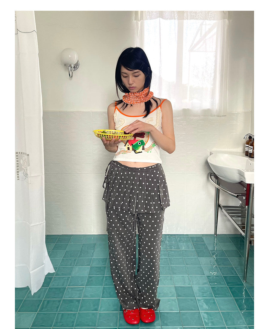 UnsocialNight - Cartoon Print Lace Cami Top camisole UnsocialNight