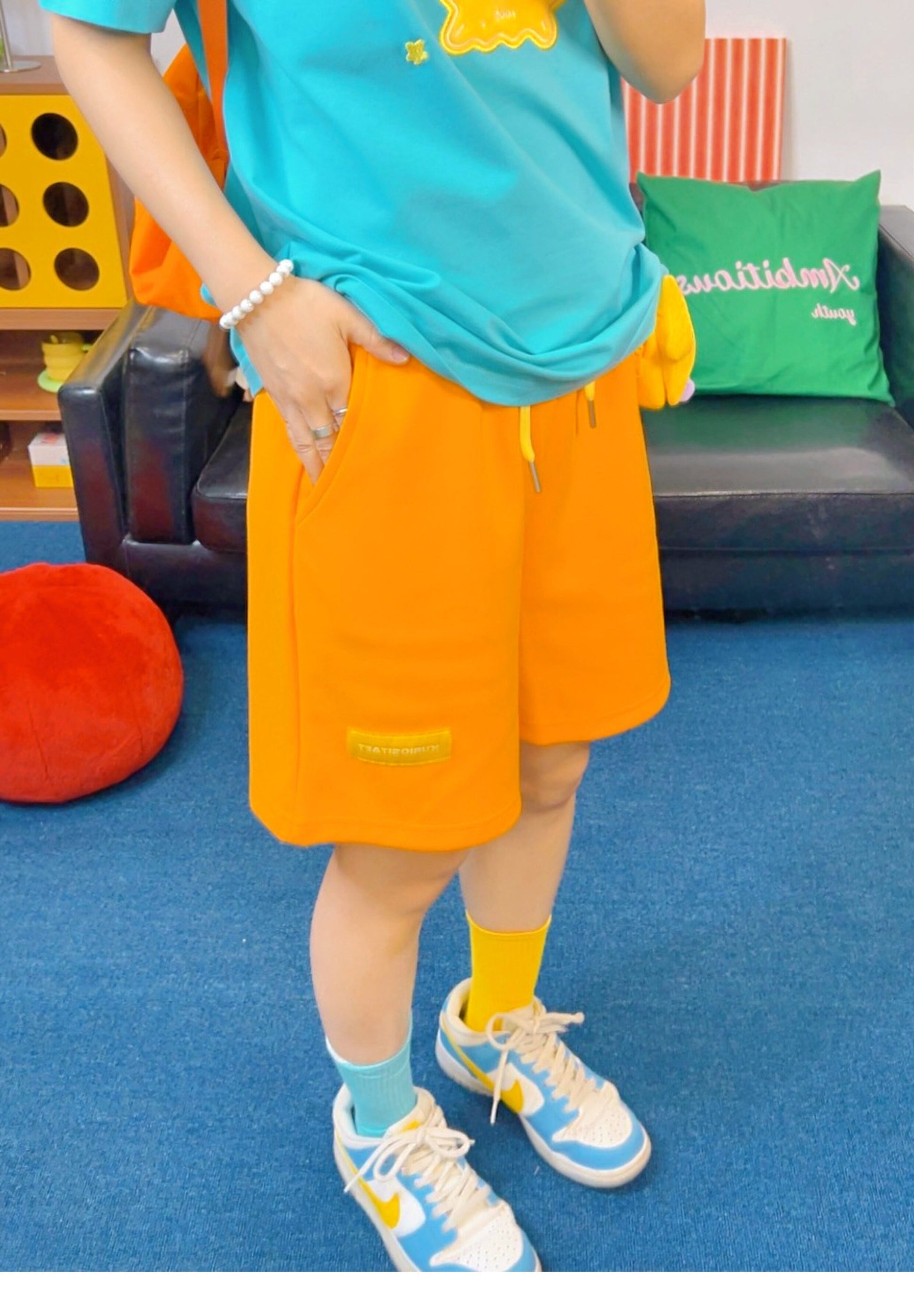 KURIOSITAET - Orange Dopamine Athletic Shorts shorts KURIOSITAET