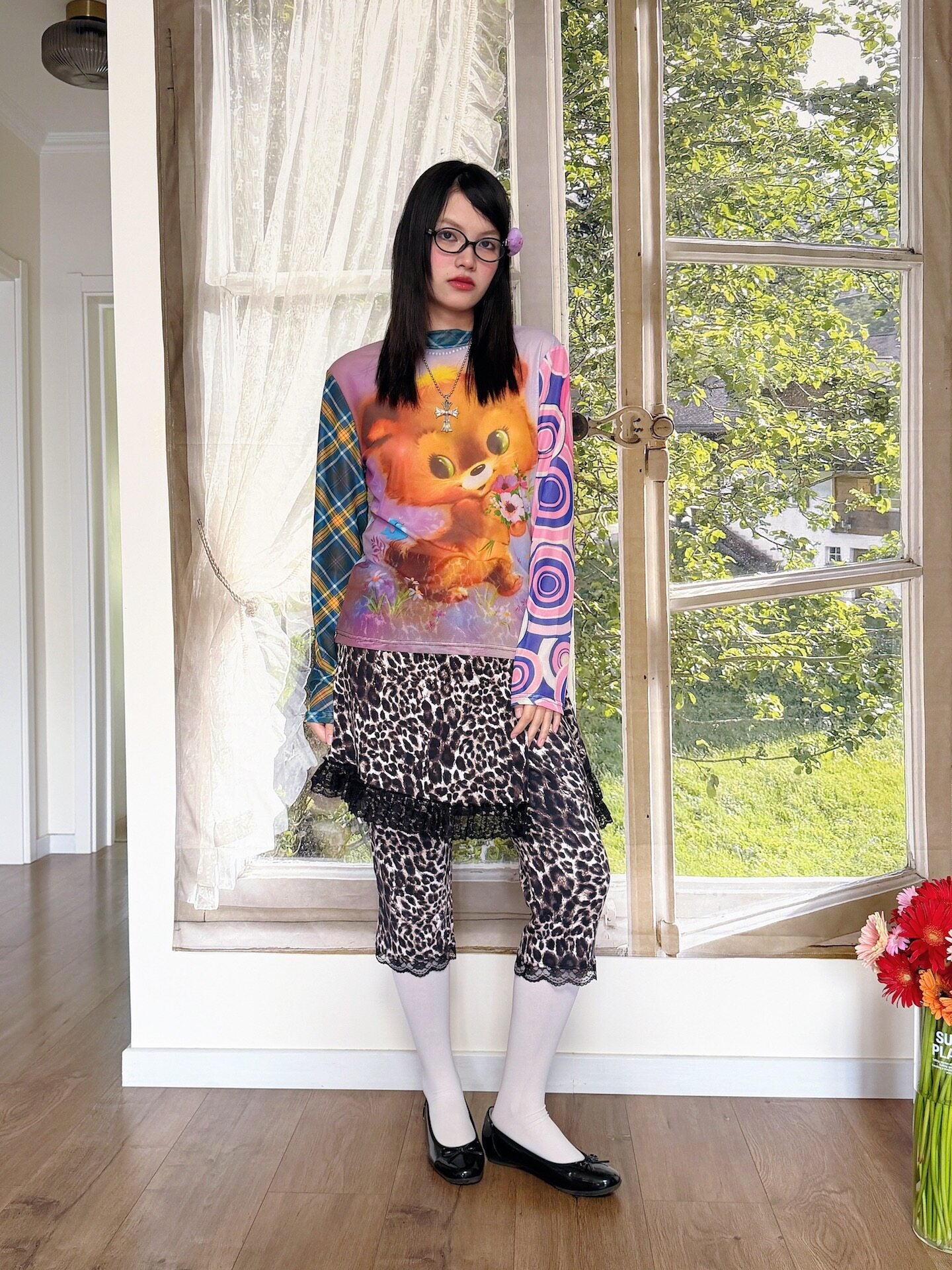 bunnybunnygun - Bear Mesh Sun Protection Top shirt bunnybunnygun