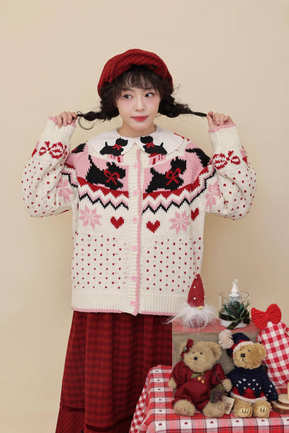 SemenCoicis - Kawaii Fair Isle Dog Knit Sweater sweater SemenCoicis