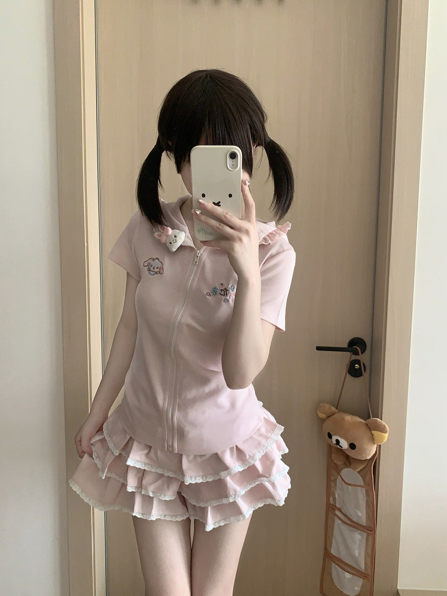 Blurred Bear Kawaii - Bunny Tee & Ballet Skirt Set set Blurred Bear