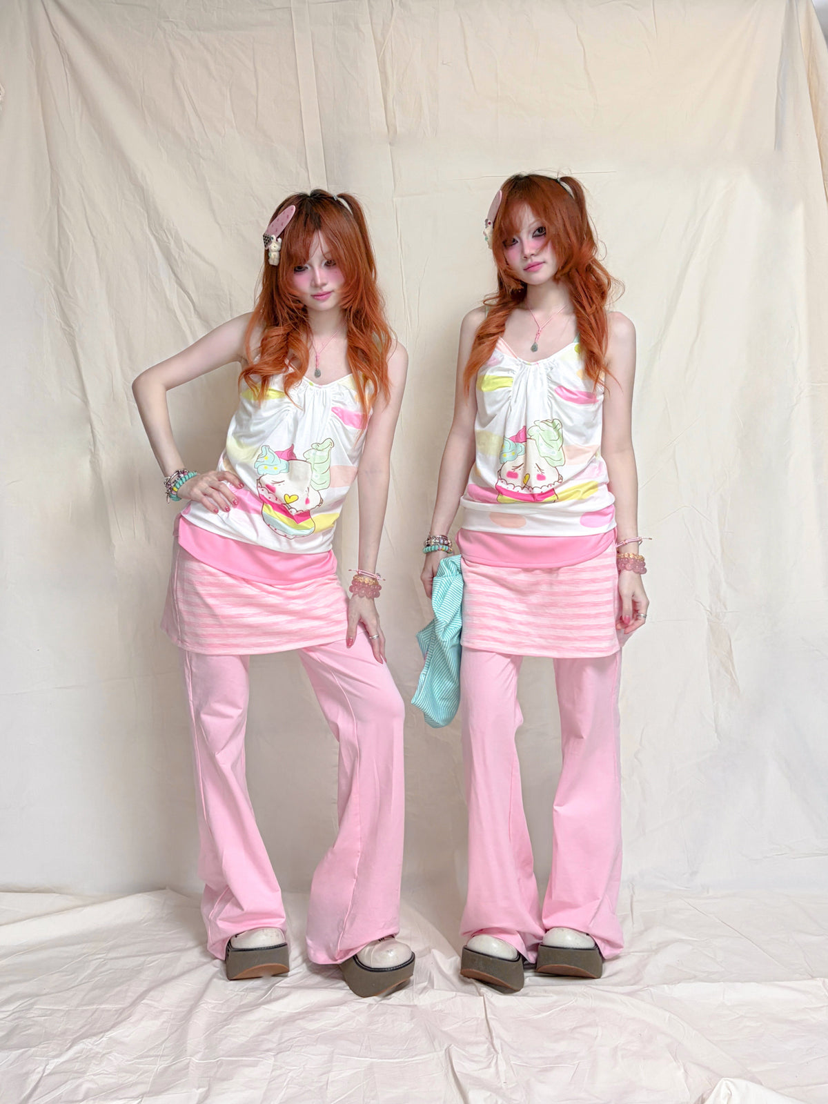 YJM with biubiu - Candy Cupcake Button Strap Cami camisole YJM with biubiu