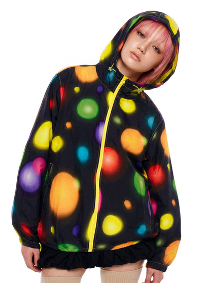 DeadEndKids - Black Polka Dot Techwear Windbreaker Jacket jacket DeadEndKids