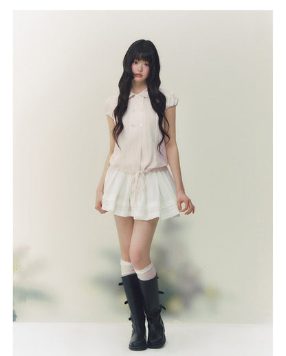 SunsetPark - Double-Breasted Lace Collar Shirt shirt Sunset Park