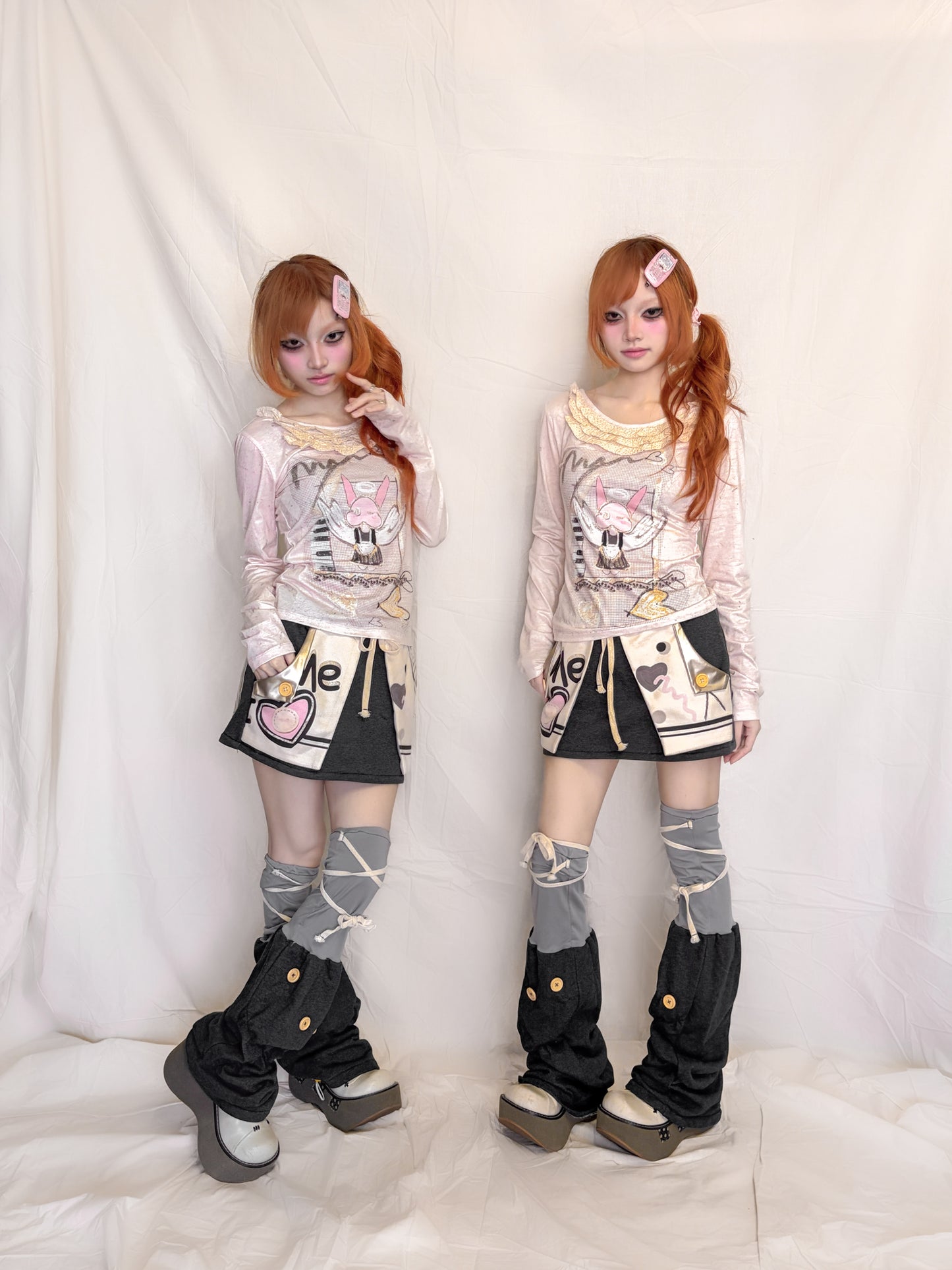 YJM with biubiu - Lace Collar Long Sleeve Top shirt YJM with biubiu