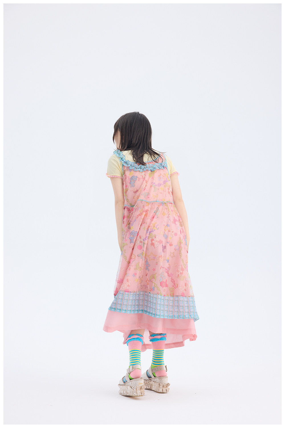 tntntutu - Pink Rabbit Mesh Dress | Fairy Kei Pastel Harajuku Kawaii Dress dress tntntutu
