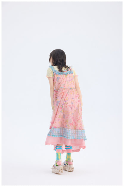 tntntutu - Pink Rabbit Mesh Dress | Fairy Kei Pastel Harajuku Kawaii Dress dress tntntutu