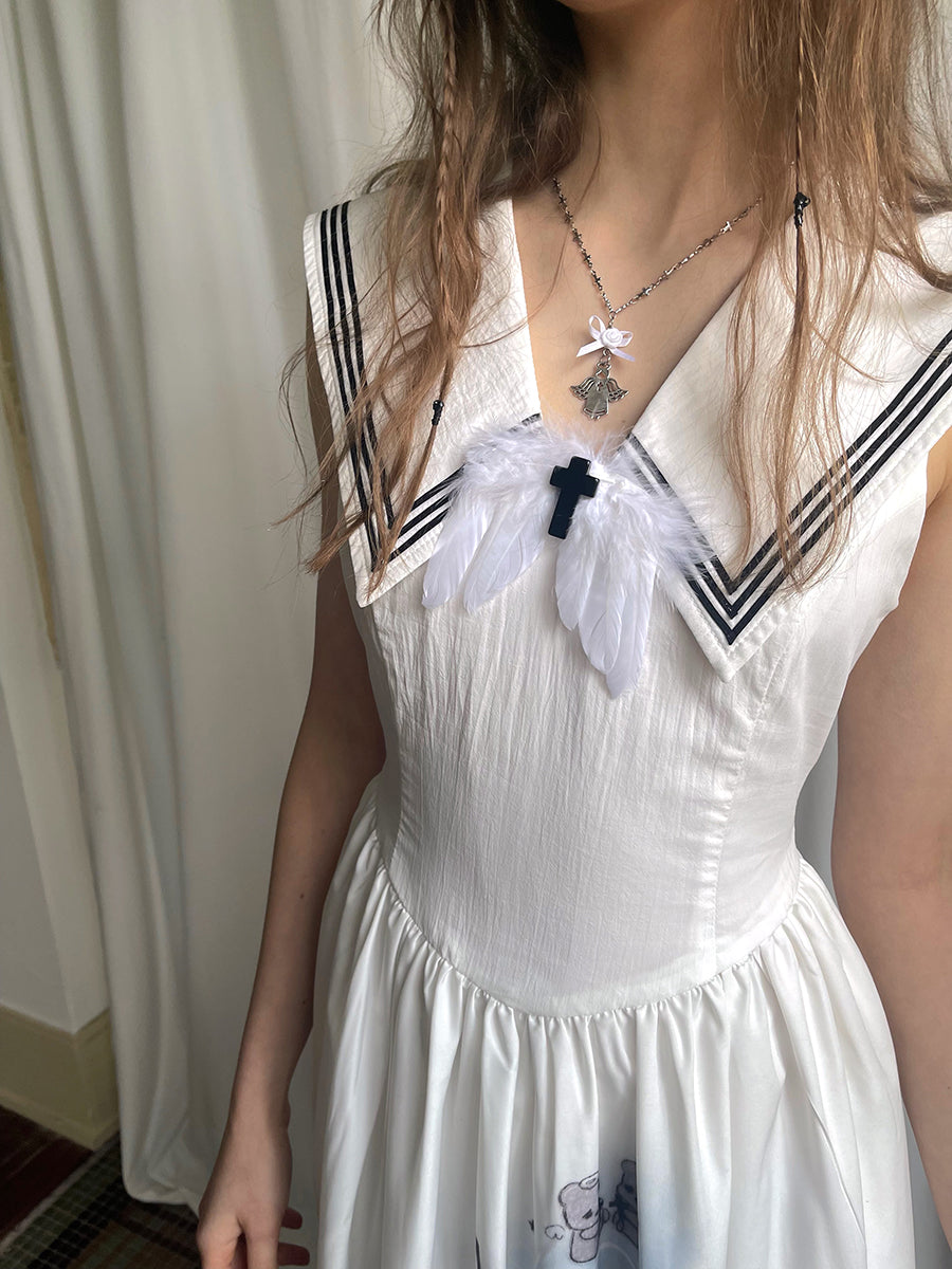 daytoday everyday institute - Kawaii Sleeveless Sailor Dress dress daytoday everyday institute