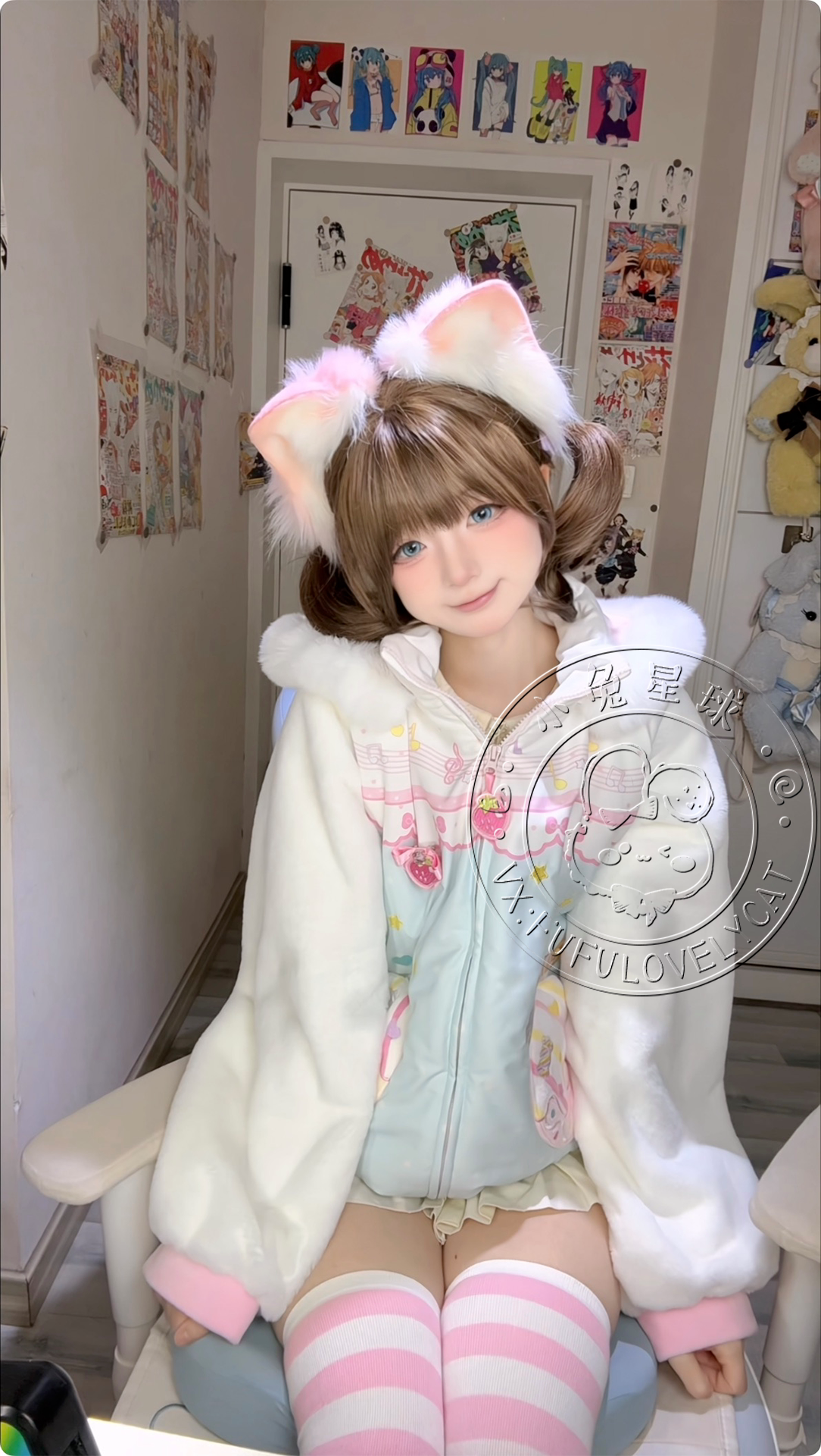 Bunny Planet - Cream Donut Bunny Ear Puffer Jacket coat bunnyplanet