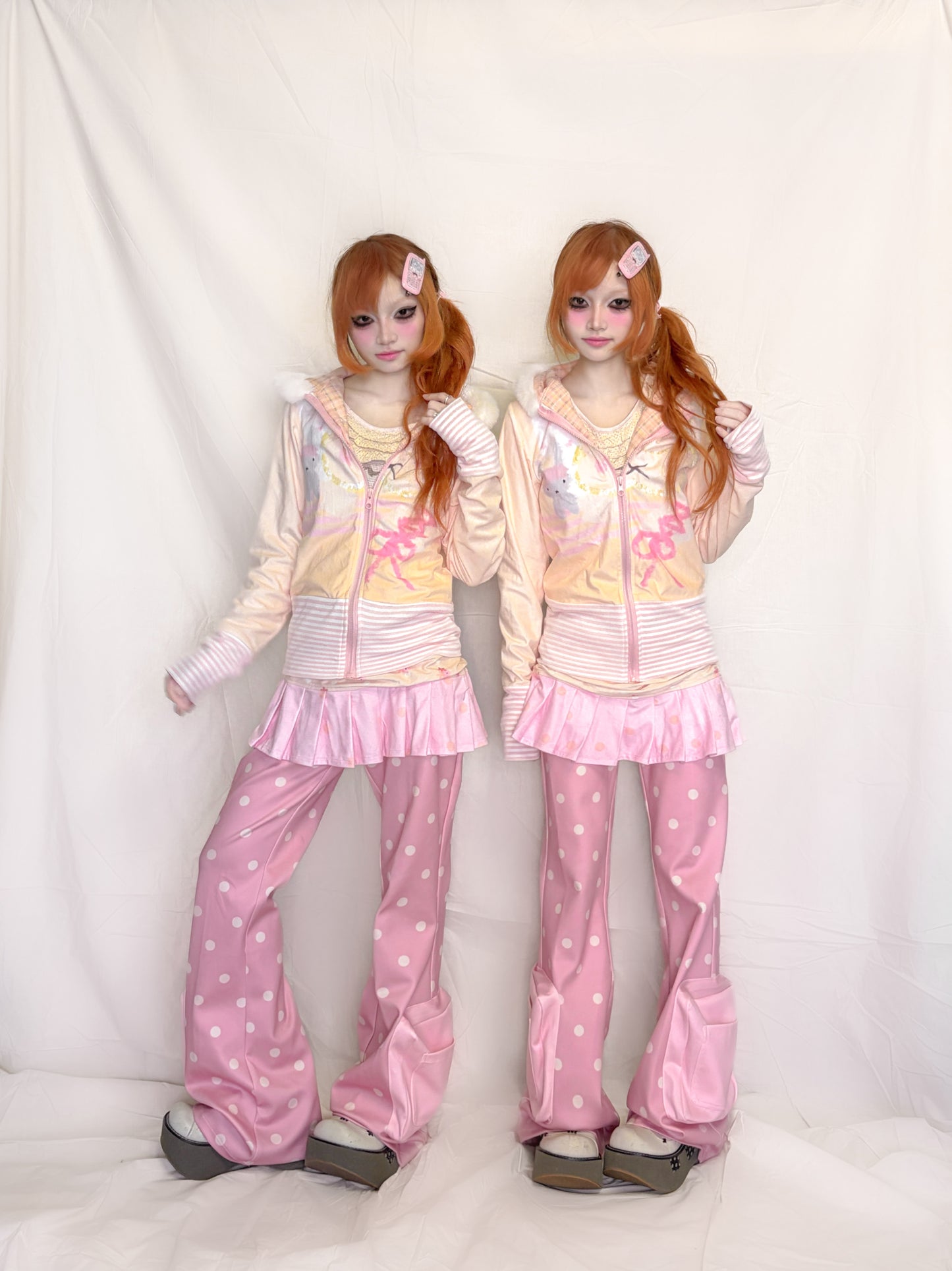 YJM with biubiu - Fuzzy Hooded Zip Jacket jacket YJM with biubiu