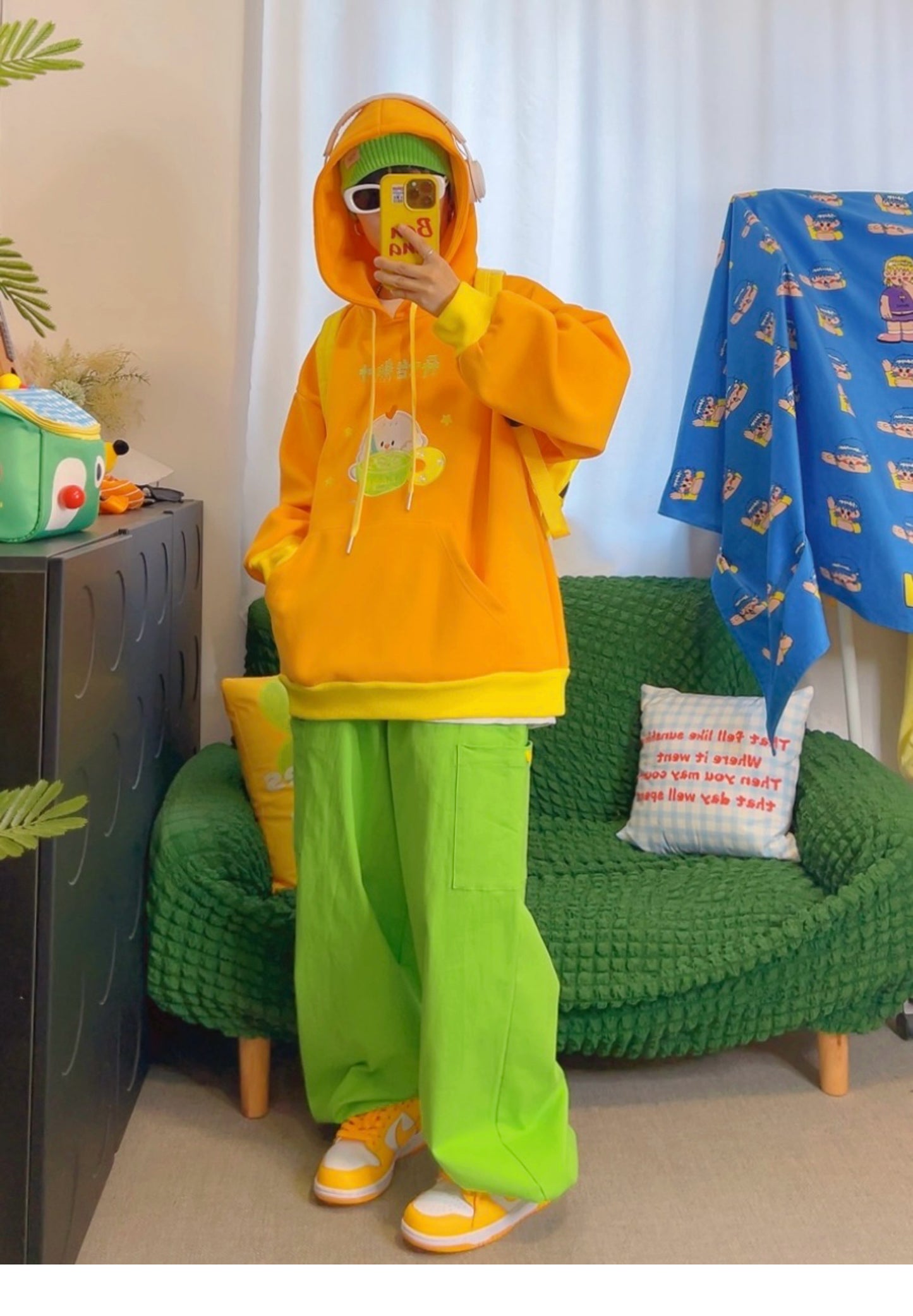 KURIOSITAET - Decora Kei Orange Hoodie Sweatshirt hoodie KURIOSITAET