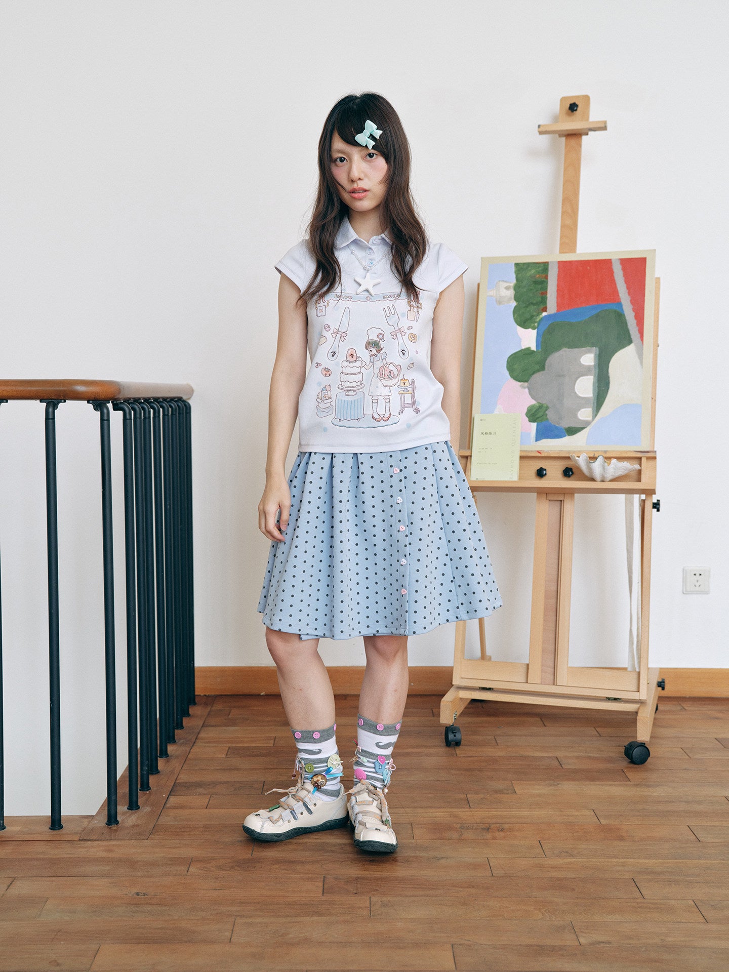 Have A Meal - Peter Pan Collar Cotton Tee
