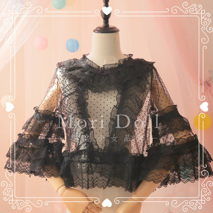 Mori Doll - Sheer Lace Flared Sleeve Blouse blouse Mori Doll