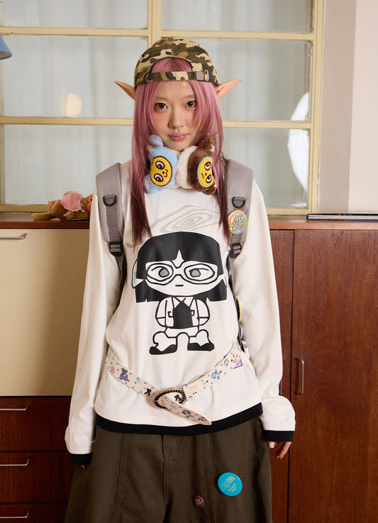 loveplay – Cartoon Bunny Loose Long Sleeve Tee shirt loveplay