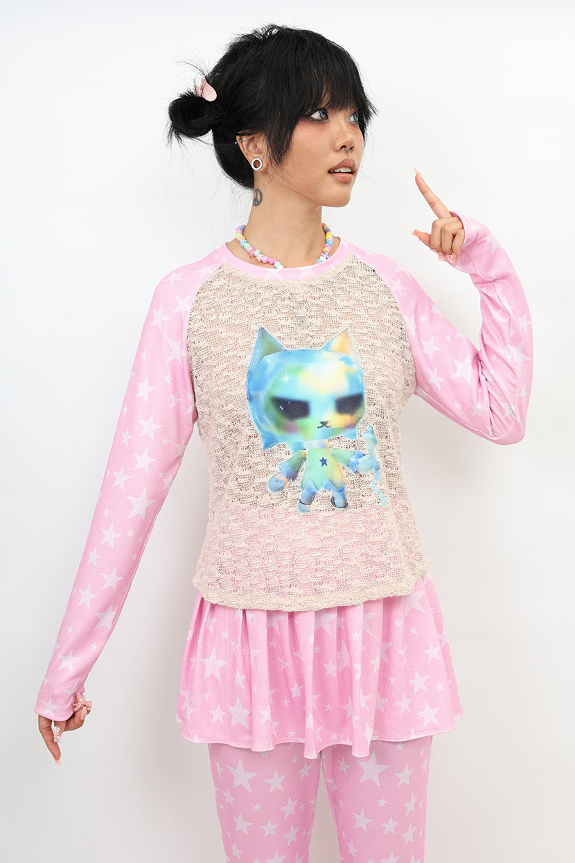 NIHONKIDS - Decora Kei Patchwork Long Sleeve Tee shirt NIHON KIDS