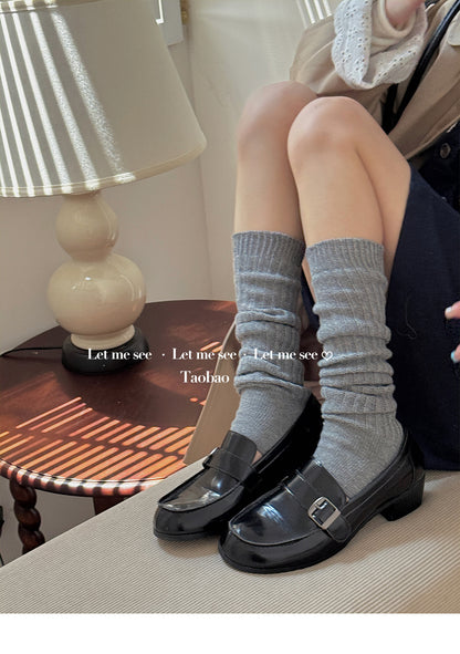 LET ME SEE 复古高级感舒适踩脚袜套 中筒堆堆袜显腿细百搭腿套 sock let me see