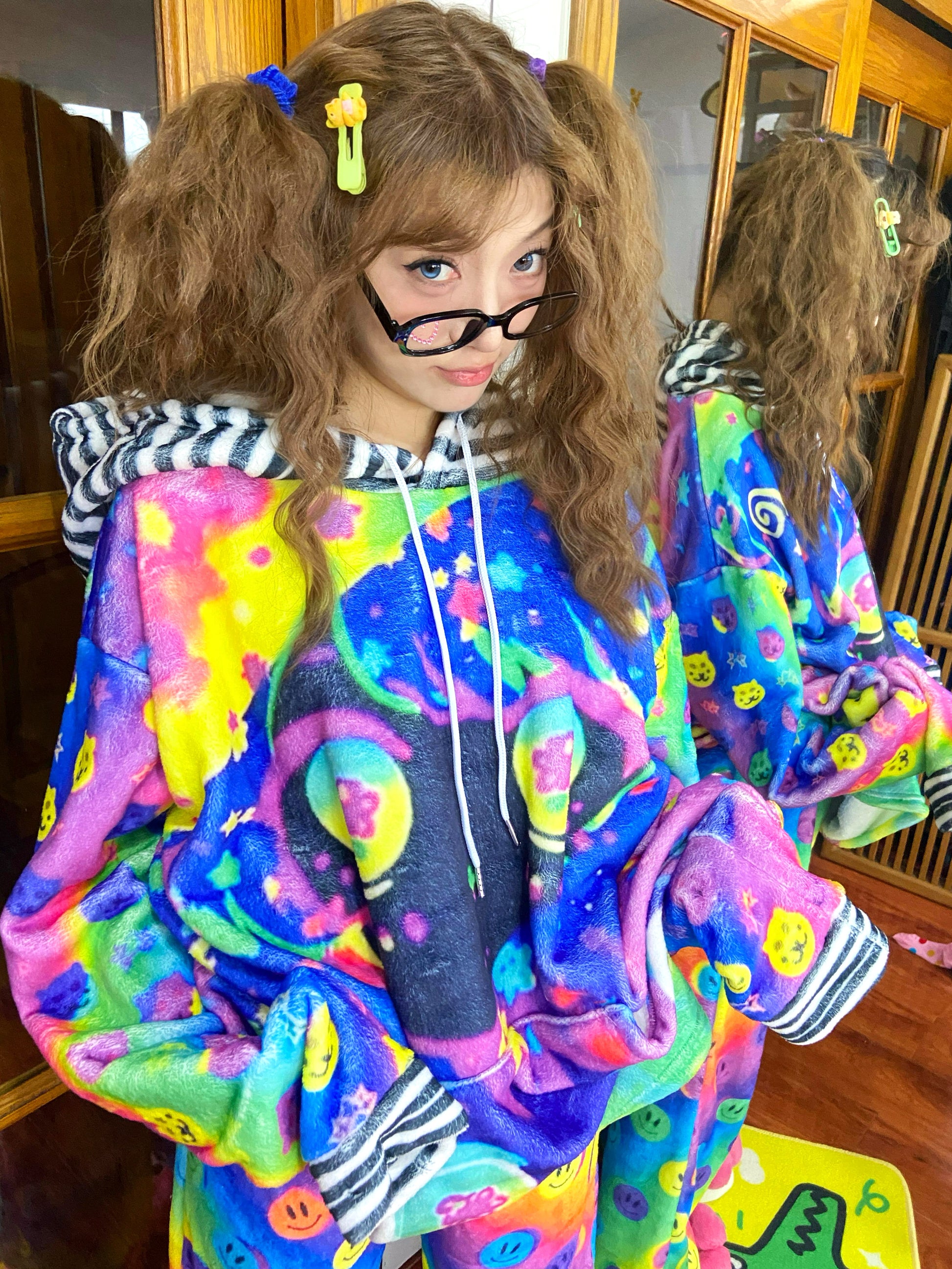 Leerroo - Decora Kei Fleece Cartoon Hoodie hoodie Leerroo