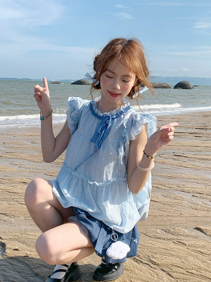 SingSong - Embroidered Kawaii Two-Piece Set set singsong