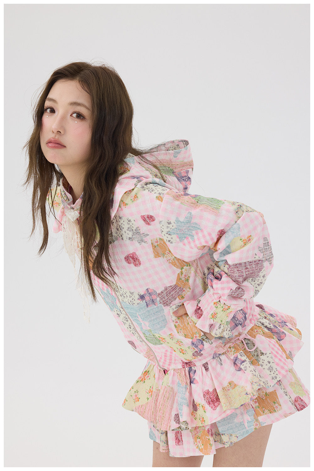 tntntutu - Pink Lace Hoodie Skirt Set set tntntutu