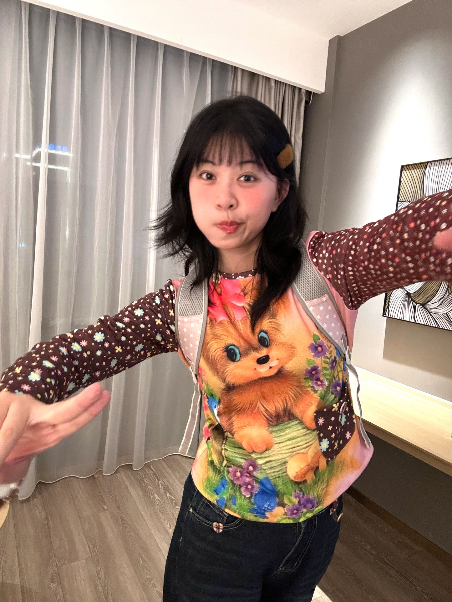 BodyTalk - Y2K Vintage Puppy Print Top shirt bodytalk