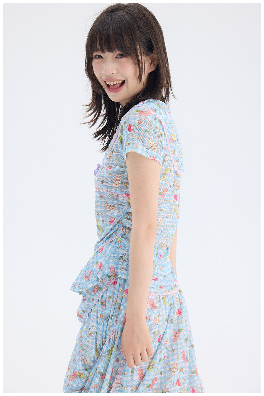 tntntutu - Blue Plaid Rabbit Print Set set tntntutu