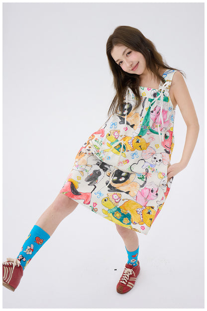 tntntutu - White Graffiti Strap Dress dress tntntutu