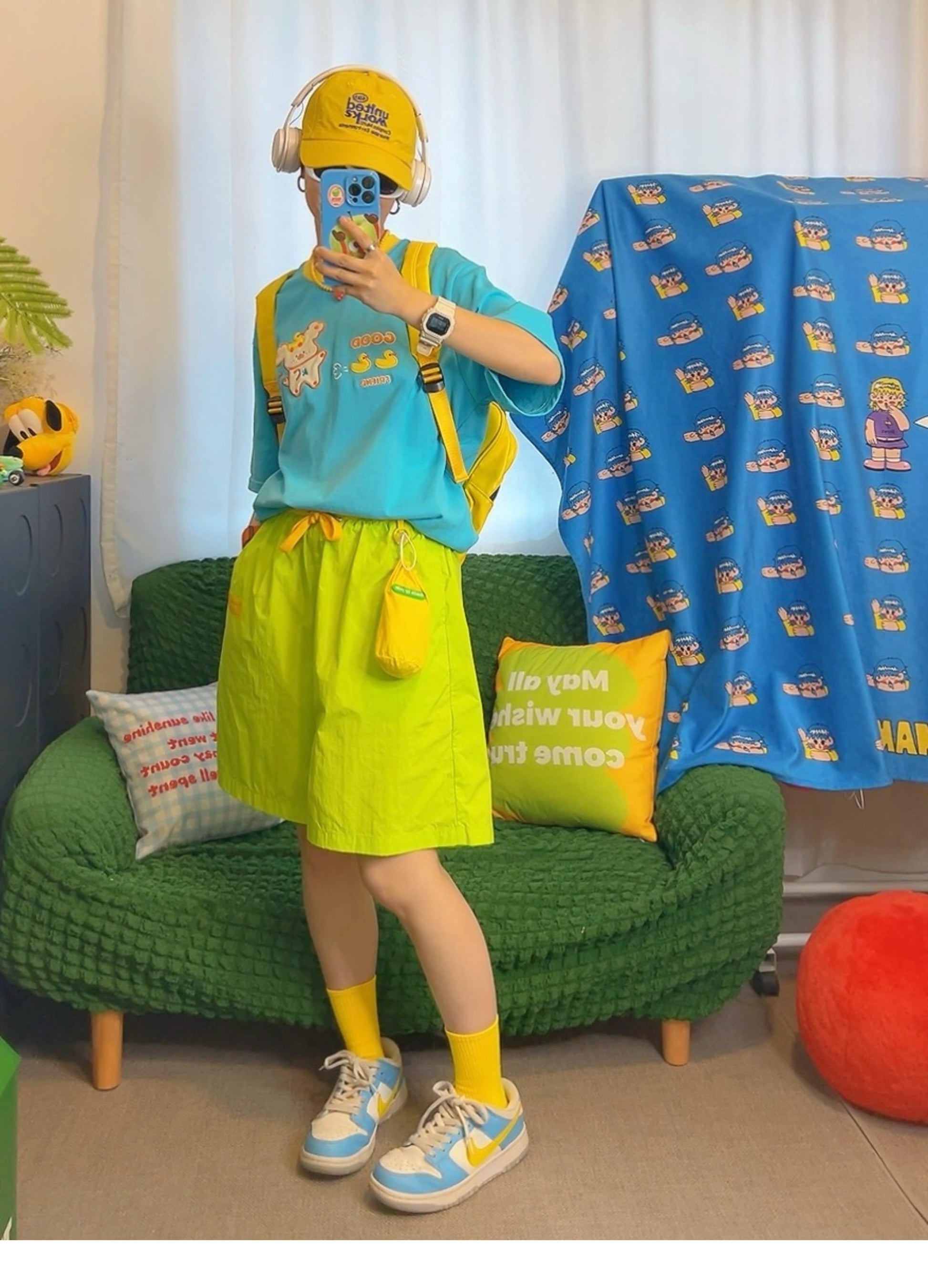 KURIOSITAET - Decora Kei Blue Puppy Cartoon T-Shirt tshirt KURIOSITAET