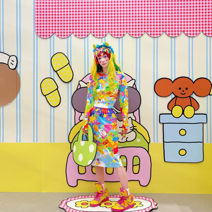 Rainbow Universe RUX - Rainbow Decora Long Sleeve Skirt Set set Rainbow Universe RUX