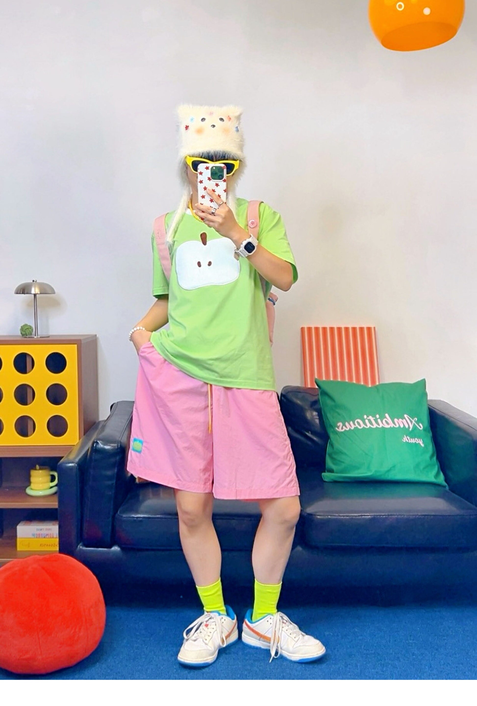 KURIOSITAET - Pink Colorblock Sport Shorts shorts KURIOSITAET