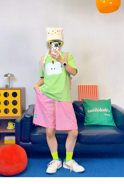 KURIOSITAET - Pink Colorblock Sport Shorts shorts KURIOSITAET