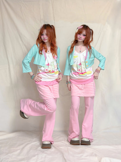 YJM with biubiu - Candy Cupcake Button Strap Cami camisole YJM with biubiu