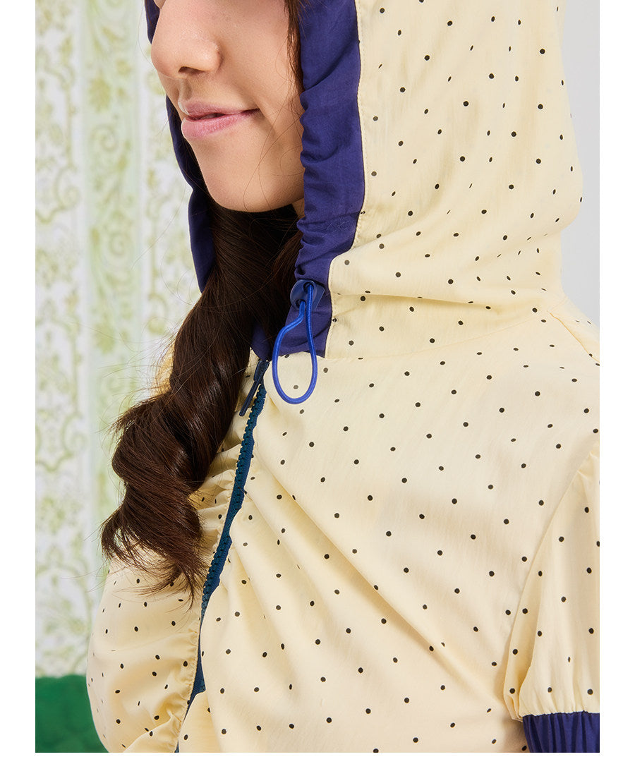 UnsocialNight - Polka Dot Hooded Lace Cardigan shirt UnsocialNight