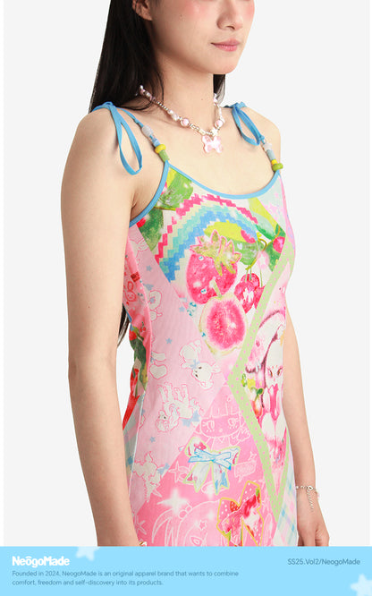 NeogoMade Bunny & Deer Dress | Harajuku Sweet Reversible Beaded Strap Dress dress NeogoMade