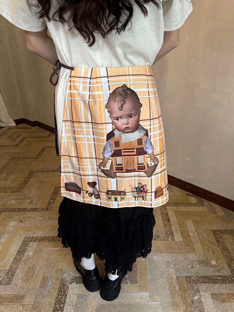 daytoday Everyday Institute - Kawaii Apron Transparent Bow Doll Print daytoday everyday institute