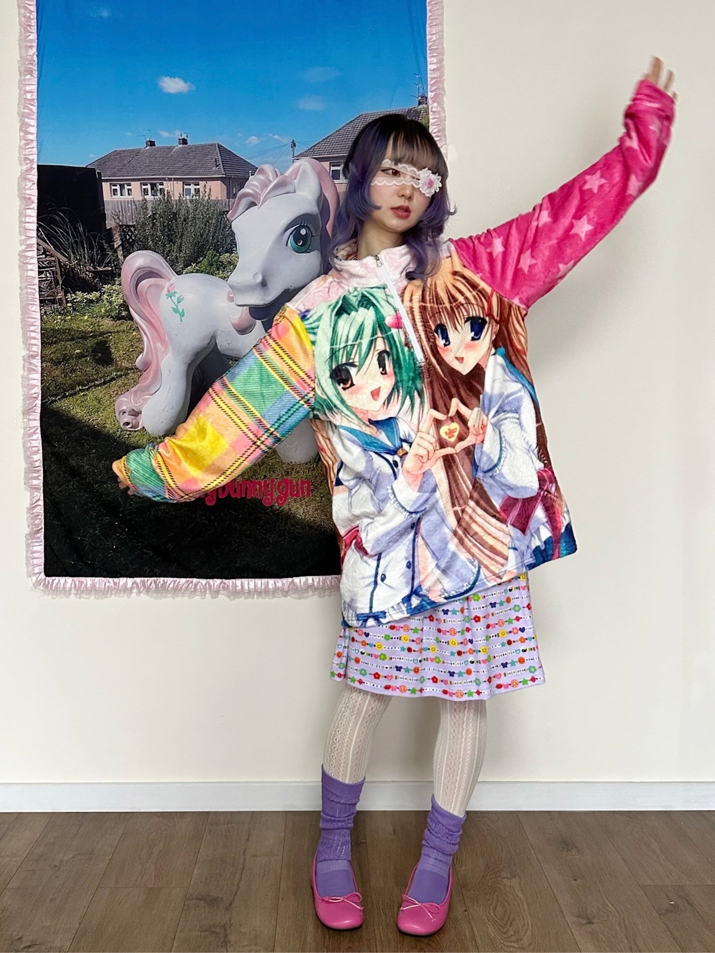 BunnyBunnyGun - Harajuku Fluffy Fleece Oversized Loungewear Top jacket bunnybunnygun