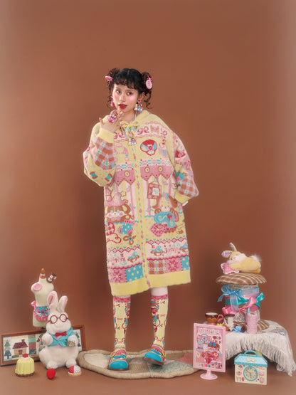 LutraJump - Decora Bear Hood Knit Cardigan dress Lutra Jump