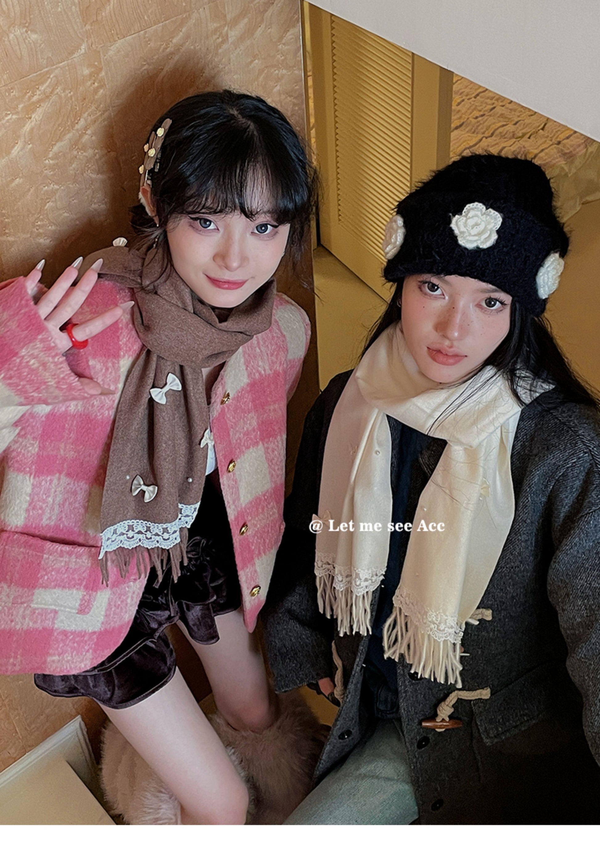 Let Me See - Vintage Lace Fringe Scarf scarf let me see