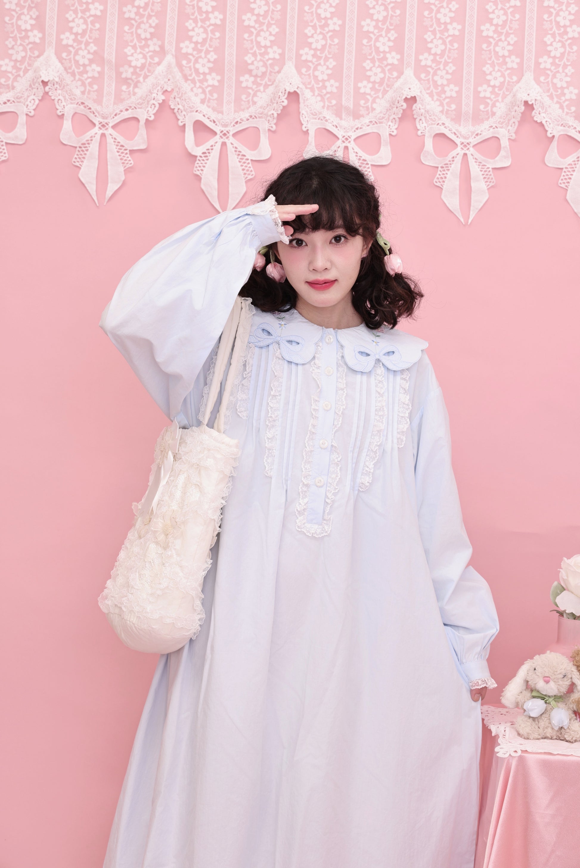 SemenCoicis - Kawaii Lace Satin Shoulder Bag bag SemenCoicis