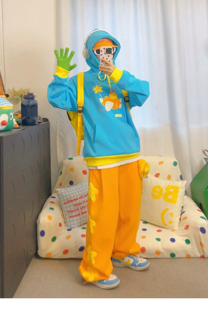 KURIOSITAET 桔色卫裤女冬小个子加绒加厚多巴胺宽松 pants KURIOSITAET