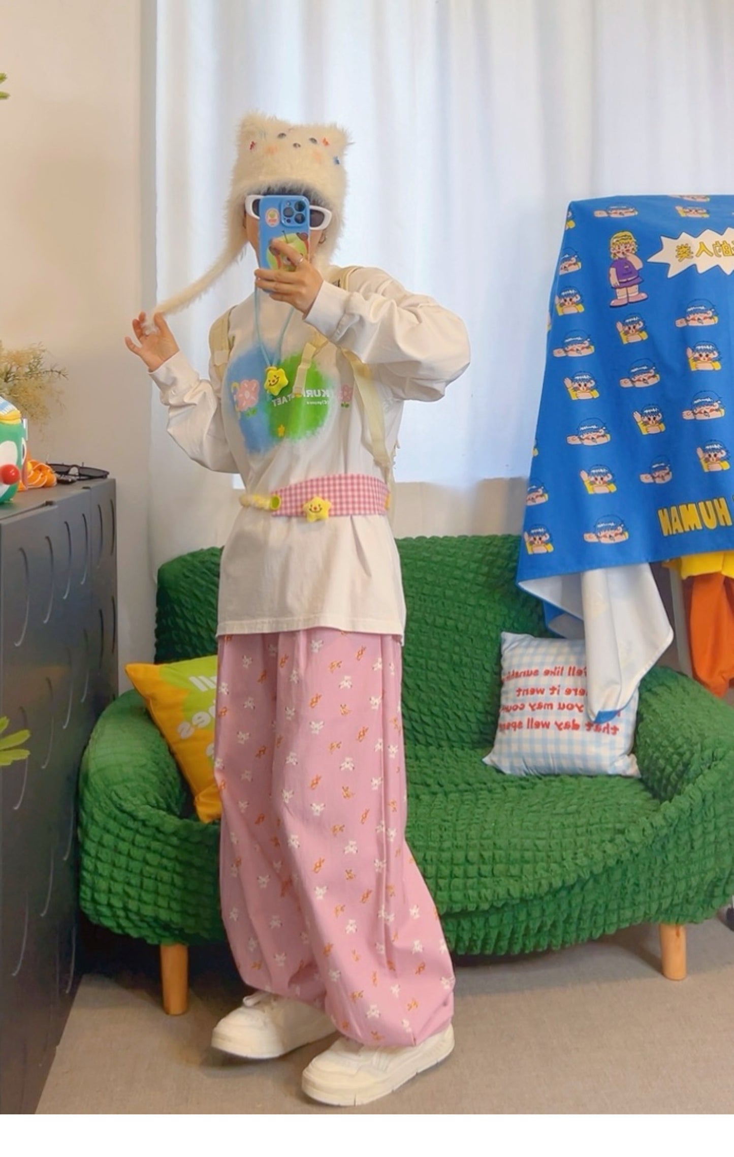 KURIOSITAET - Decora Kei Dopamine Pink Relaxed Work Pants pants KURIOSITAET